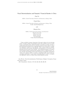 Fiscal Decentralization and Peasants` Financial Burden in China