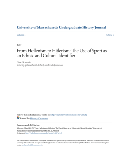 From Hellenism to Hitlerism: The Use of Sport as an Ethnic and