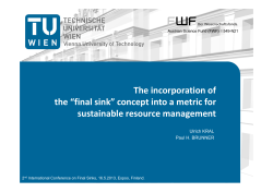 The incorporation of the &ldquo;final sink&rdquo; concept into a metric for