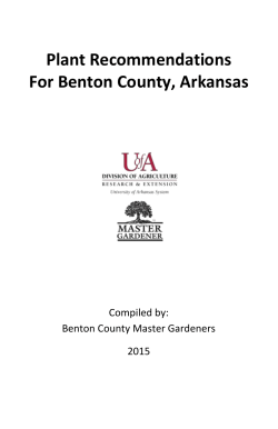 2015 Plant Recommendations for Benton County Arkansas