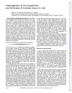 Heterogeneity of the composition and thickness of tracheal mucus in