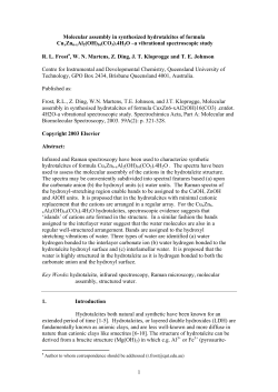 1 Molecular assembly in synthesized hydrotalcites of formula
