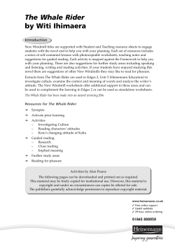 The Whale Rider by Witi Ihimaera - Pearson Schools and FE Colleges