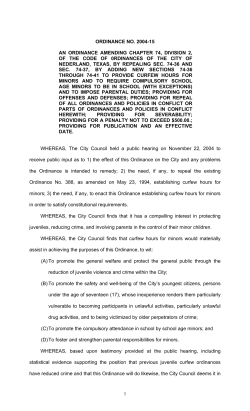 Curfew Ordinance - City of Nederland