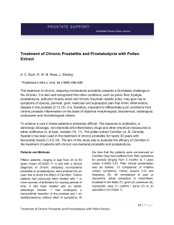 Treatment of Chronic Prostatitis and Prostatodynia with