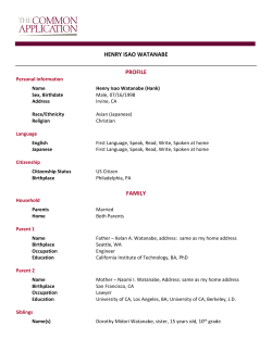 Case 1 - Henry Watanabe - Regional Admission Counselors of