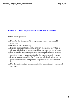The Compton Effect and Photon Momentum