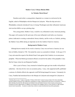 Matthew Carey`s Douay-Rheims Bible