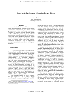 Issues in the Development of Location Privacy Theory