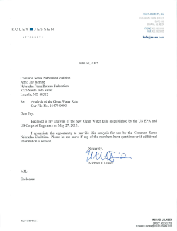 Letter to Common Sense Nebraska Coalition re Analysis o&hellip;