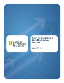 Guide for Completing a List of Distributors Template