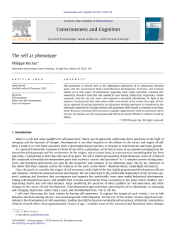 The self as phenotype - Department of Psychology