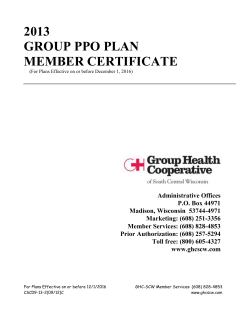 Group PPO Certificate - GHC-SCW