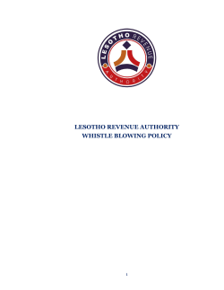 LRA Whistle Blowing Policy - Lesotho Revenue Authority