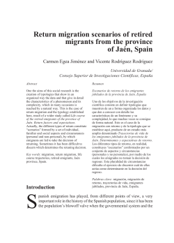 Return migration scenarios of retired migrants from the province of
