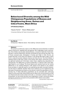 Behavioural Diversity among the Wild Chimpanzee Populations of