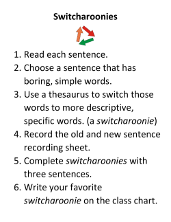 Stretcharoonie and Switcharoonie Instructions