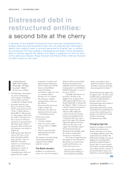 Distressed debt in restructured entities