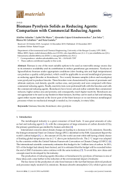 Biomass Pyrolysis Solids as Reducing Agents: Comparison with