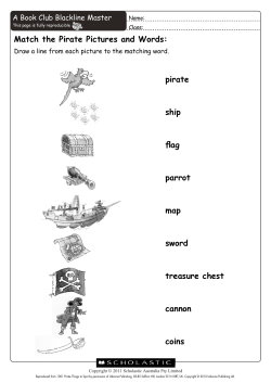 Match the Pirate Pictures and Words: pirate ship flag parrot map