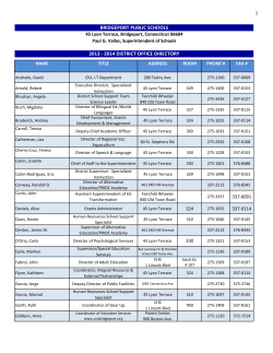 bridgeport public schools 2013 - 2014 district office directory