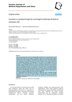 Iranian Journal of Medical Hypotheses and Ideas Lysosome: as a