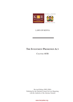 Investment Promotion Act, 2004