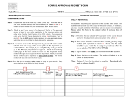 COURSE APPROVAL REQUEST FORM