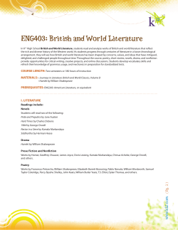 ENG403: British and World Literature