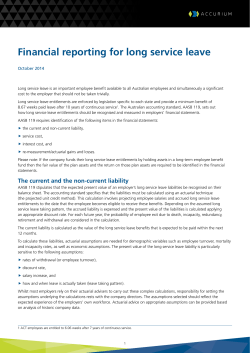 Financial reporting for long service leave