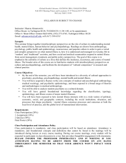 Global Mental Health - Sites