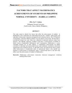 factors that affect mathematics achievements of