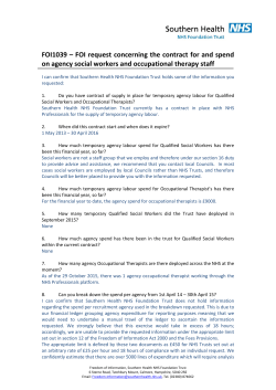 FOI1039 &ndash; FOI request concerning the contract for