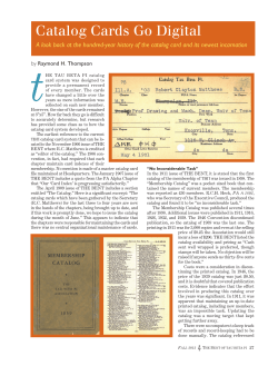 Electronic Catalog Cards