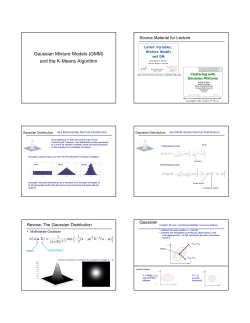 Gaussian Mixture Models (GMM) and the K