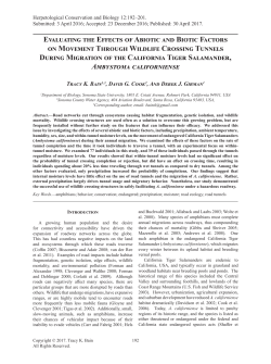 Evaluating the Effects of Abiotic and Biotic Factors on Movement