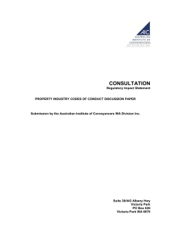 AIC Property code of conduct review submission