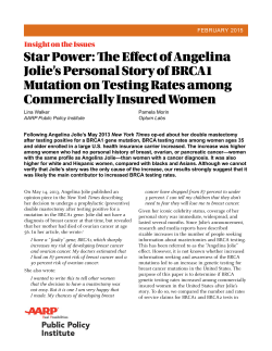 Star Power: The Effect of Angelina Jolie`s Personal Story of BRCA1