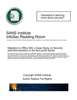 Migration to Office 365, a Case Study on Security and Administration