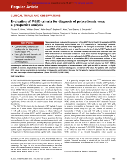 Evaluation of WHO criteria for diagnosis of polycythemia vera: a
