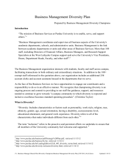 Business Management Diversity Plan