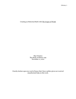 Creating an Historical Myth with The Grapes of Wrath Mae D`Amico