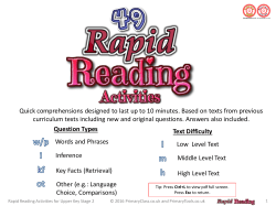 Rapid Reading - Primary Tools