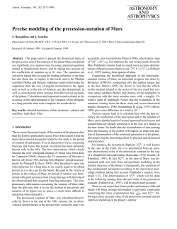 Precise modeling of the precession