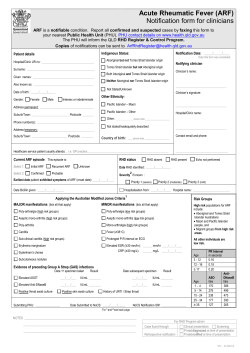 Notification form for clinicians
