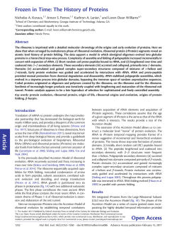 Frozen in Time: The History of Proteins Article