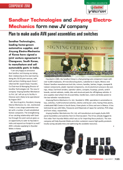 Sandhar Technologies and Jinyong Electro
