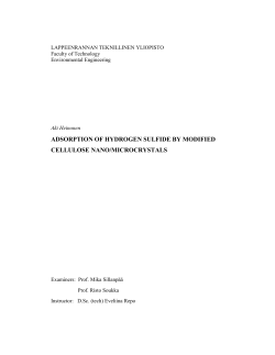 adsorption of hydrogen sulfide by modified cellulose nano