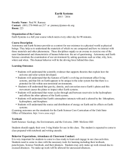 Earth Systems1516 - AMES Earth Systems