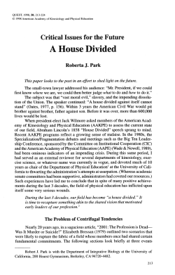 A House Divided - National Academy of Kinesiology
